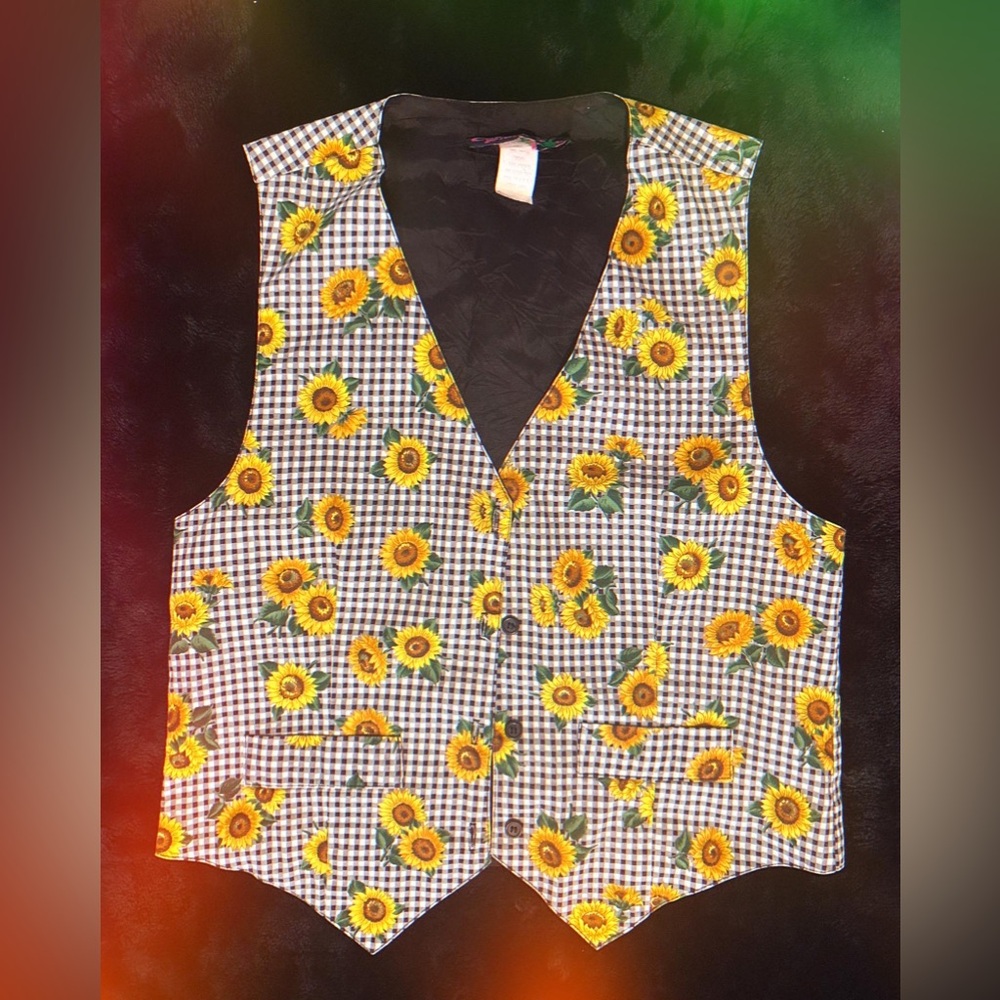 Vintage Cactus flower sunflower vest